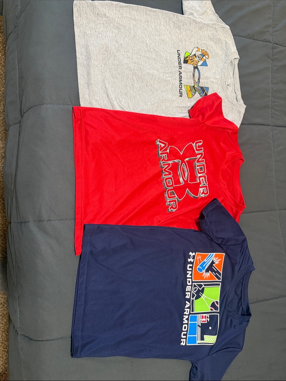 Under Armour Kids Red, Navy & Gray Short-Sleeve Sports Tees (3-Pack)